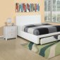 F9314 Bedroom Set by Boss w/ White Faux Leather Upholstered Bed