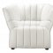 White Leatherette Contemporary Living Room With High Armrests