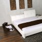 Tiffany Bed in White Half Leather by Casabianca