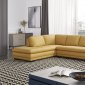 ML157 Sectional Sofa in Mustard Leather by Beverly Hills