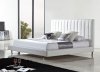 Amalfi Bed in White Half Leather by Casabianca