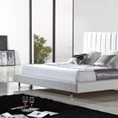 Amalfi Bed in White Half Leather by Casabianca