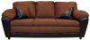 Cinnamon Fabric and Bicast Modern Sofa & Loveseat Set w/Options