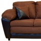 Cinnamon Fabric and Bicast Modern Sofa & Loveseat Set w/Options