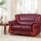 Bella 632 Sofa in Burgundy Bonded Leather w/Optional Items