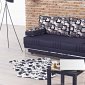 Europa Sofa Bed Convertible in Black Fabric by Mobista