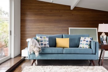 Genna Sofa SM8820 in Sky Blue Linen-Like Fabric [FAS-SM8820 Genna]