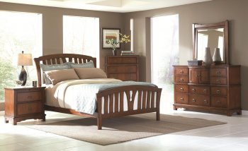 Medium Oak Finish Transitional Bedroom w/Optional Casegoods [CRBS-201850-Grendel]