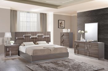 Adel Bedroom in Grey & Zebra Wood by Global w/Optional Casegoods [GFBS-Adel]