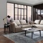 Polson Sectional Sofa Bed in Light Grey Fabric by VIG