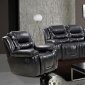 7250 Reclining Sofa in Black Bonded Leather w/Optional Items