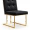 Pierre Dining Chair 714 Set of 2 Black Velvet Fabric by Meridian