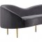 Ritz Sofa 659 in Grey Velvet Fabric by Meridian w/Options