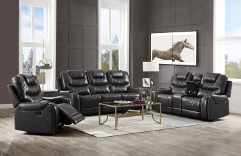 Braylon Motion Sofa 55410 - Magnetite PU by Acme w/Options [AMS-55410 Braylon]