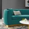 Resolute Sofa in Teal Velvet Fabric by Modway