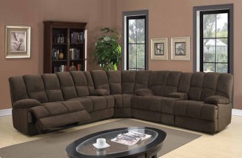 U201 Motion Sectional Sofa in Chocolate Fabric by Global [GFSS-U201]