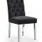 Juno Dining Chair 732 Set of 2 Black Velvet Fabric by Meridian