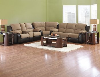 Two-Tone Hot Chocolate Fabric Reclining Sectional Sofa [MCSS-Dancer]