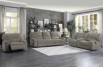 Borneo Motion Sofa 9849MC in Light Mocha Fabric by Homelegance [HES-9849MC-Borneo]