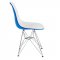 Cresco Set of 4 Dining Chairs CR19WBU- White & Blue - LeisureMod