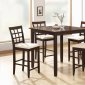 Cappuccino Finish 5 PC Counter Height Dining Set w/Square Table