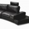 1295B Lilac Sectional Sofa in Black Leather by VIG