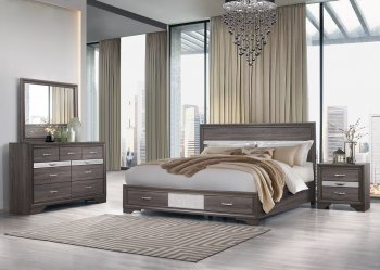 Seville Bedroom Set 5Pc in Melamine Grey by Global w/Options [GFBS-Seville-Grey]