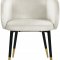 Louise Dining Chair 733 Set of 2 Cream Velvet Fabric by Meridian