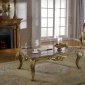 Valencia 258 Coffee Table in Gold Tone w/Marble Top & Options