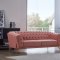 Aiken Sofa & Loveseat Set in Salmon Velvet Fabric by VIG