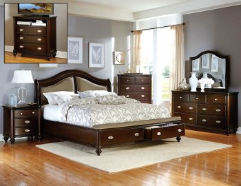 Marston Bedroom 2615DC in Dark Cherry by Homelegance w/Options [HEBS-2615DC Marston]