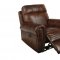 Roycroft Motion Sofa in Pecan Leather-Look Fabric by NCFurniture