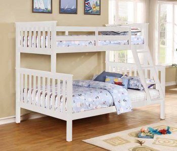 5204 Twin Over Full Bunk Bed in White [EGKB-5204]