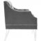 Proverbial Accent Chair in Gray Velvet by Modway