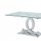 151 Dining Table by ESF w/Glass Top & Optional 110 White Chairs