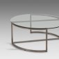 Doug Coffee Table w/Clear Glass Top by Whiteline Imports