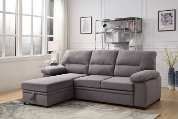 Nazli Sectional Sofa 55525 in Gray Fabric by Acme [AMSS-55525 Nazli]