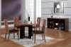 Matt Walnut Finish Modern Round Dining Table w/Optional Items