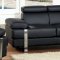 Black Bonded Leather Modern Sofa w/Optional Loveseat & Chair