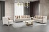 Latasha Sofa & Loveseat Set in Beige Fabric