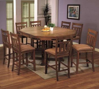 Medium Oak Finish Classic Counter Height Dining Set w/Options [CRDS-102698-Chapman]