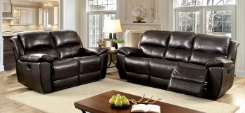 Keara Reclining Sofa CM6984 in Dark Brown Leather Match [FAS-CM6984 Keara]