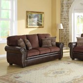 Beckstead 9735 Sofa by Homelegance in Fabric & Vinyl w/Options