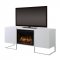 Chase Electric Fireplace Media Console White by Dimplex w/Logs