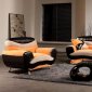 Multi-Tone Fabric Modern 3Pc Living Room Set w/Steel Legs