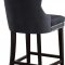 Nikki Stool 741 Set of 2 in Black Velvet Fabric by Meridian