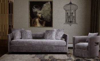 Kennedy Sofa TOV-L6144 in Grey Velvet Fabric by TOV Furniture [TVS-TOV-L6144-Kennedy Grey]