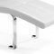 White Leatherette Modern Chaise with Chromed Steel Frame