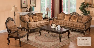 Teresa Traditional Sofa in Fabric w/Optional Items