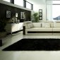 White Leather Modern Sectional Sofa & Ottoman w/Drawers